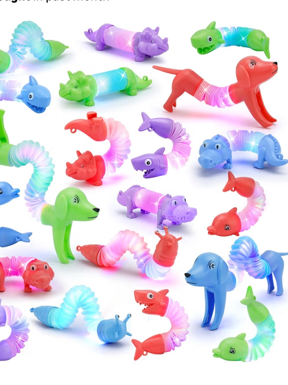 Light up animal pop tube (qty 1)